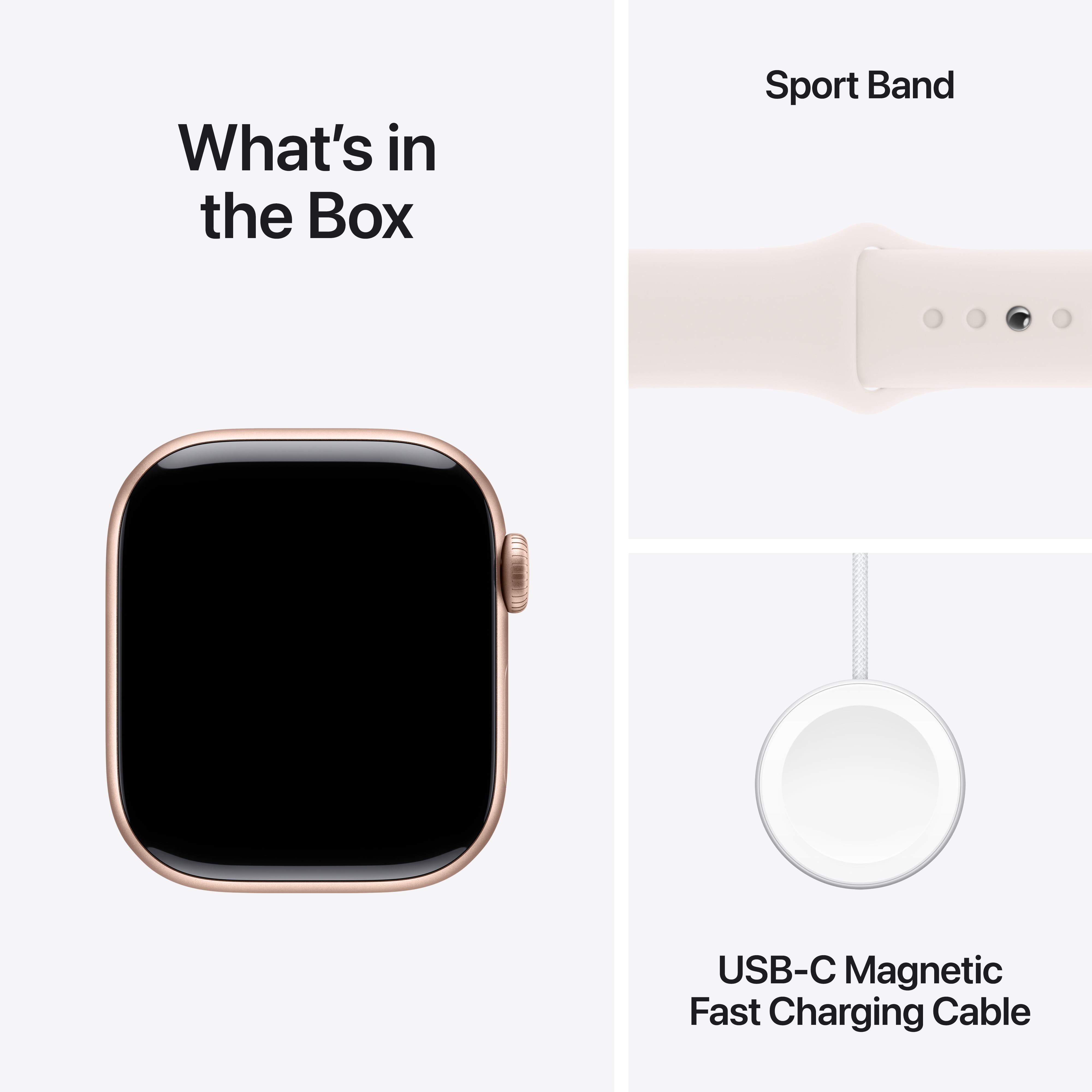 Apple Watch Series 10 GPS 42mm Rose Gold Aluminum Case with Light Blush Sport Band   S/M