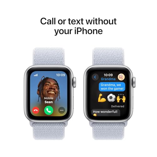 Apple Watch Series 10  GPS  46mm    Silver Aluminum Case with Blue Cloud Sport Loop  Renewed 