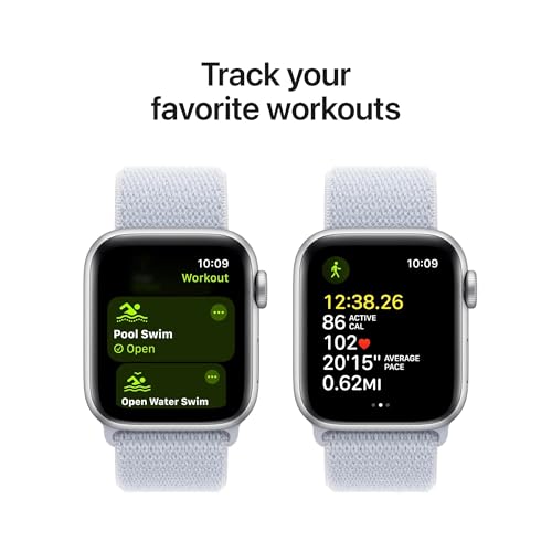 Apple Watch Series 10  GPS  46mm    Silver Aluminum Case with Blue Cloud Sport Loop  Renewed 