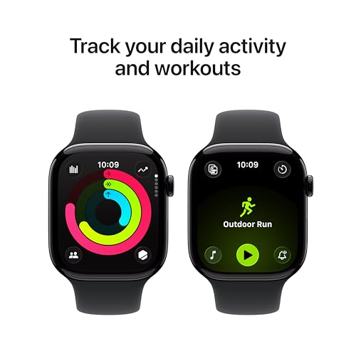 Apple Watch Series 11  GPS 46mm  Smartwatch with Jet Black Aluminum Case with Black Sport Band   M/L  Sleep Score  Fitness Tracker  Health Monitoring  Always On Display  Water Resistant
