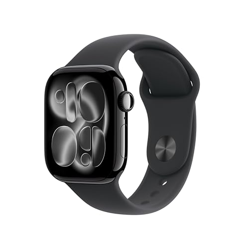 Apple Watch Series 11  GPS 42mm  Smartwatch with Jet Black Aluminum Case with Black Sport Band   S/M  Sleep Score  Fitness Tracker  Health Monitoring  Always On Display  Water Resistant
