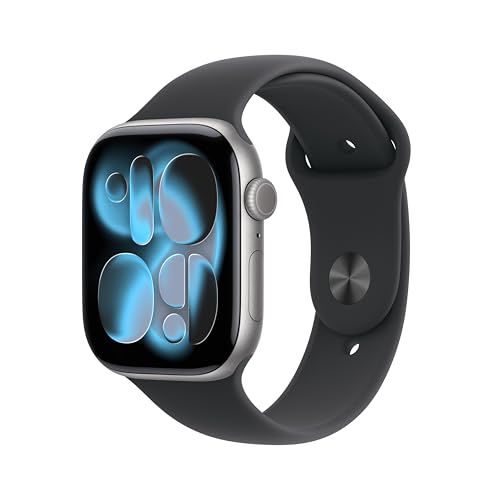 Apple Watch Series 11  GPS 46mm  Smartwatch with Space Gray Aluminum Case with Black Sport Band   M/L  Sleep Score  Fitness Tracker  Health Monitoring  Always On Display  Water Resistant