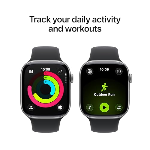 Apple Watch Series 11  GPS 46mm  Smartwatch with Space Gray Aluminum Case with Black Sport Band   M/L  Sleep Score  Fitness Tracker  Health Monitoring  Always On Display  Water Resistant