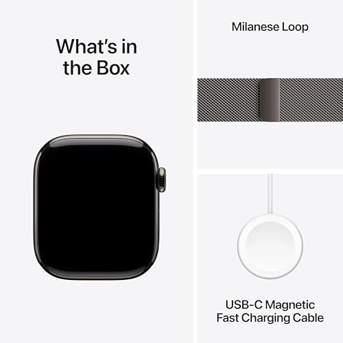 Apple Watch Series 10 (42 mm, GPS) con caja de aluminio plateado, con correa deportiva azul denim, S/M monitor de fitness, app de ECG, pantalla Retina siempre activa, impermeable
