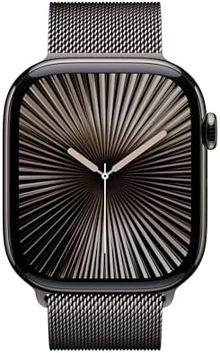 Apple Watch Series 10 (42 mm, GPS) con caja de aluminio plateado, con correa deportiva azul denim, S/M monitor de fitness, app de ECG, pantalla Retina siempre activa, impermeable