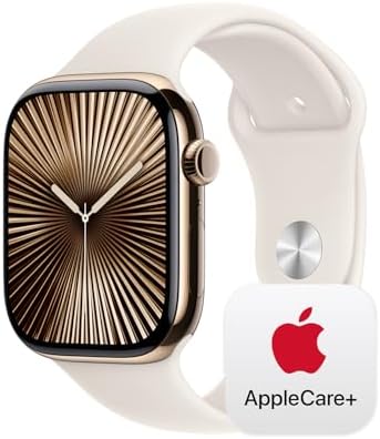 Apple Watch Series 10 (42 mm, GPS) con caja de aluminio plateado, con correa deportiva azul denim, S/M monitor de fitness, app de ECG, pantalla Retina siempre activa, impermeable