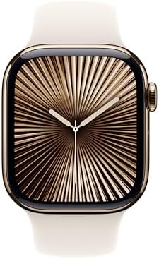 Apple Watch Series 10 (42 mm, GPS) con caja de aluminio plateado, con correa deportiva azul denim, S/M monitor de fitness, app de ECG, pantalla Retina siempre activa, impermeable