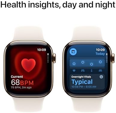 Apple Watch Series 10 (42 mm, GPS) con caja de aluminio plateado, con correa deportiva azul denim, S/M monitor de fitness, app de ECG, pantalla Retina siempre activa, impermeable