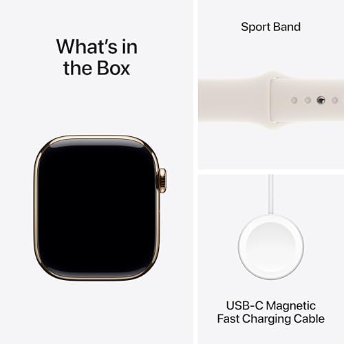 Apple Watch Series 10 (42 mm, GPS) con caja de aluminio plateado, con correa deportiva azul denim, S/M monitor de fitness, app de ECG, pantalla Retina siempre activa, impermeable