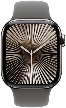 Apple Watch Series 10 (42 mm, GPS) con caja de aluminio plateado, con correa deportiva azul denim, S/M monitor de fitness, app de ECG, pantalla Retina siempre activa, impermeable