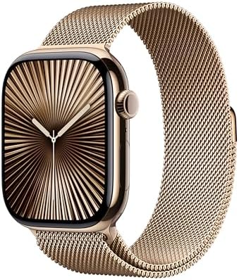 Apple Watch Series 10 (42 mm, GPS) con caja de aluminio plateado, con correa deportiva azul denim, S/M monitor de fitness, app de ECG, pantalla Retina siempre activa, impermeable