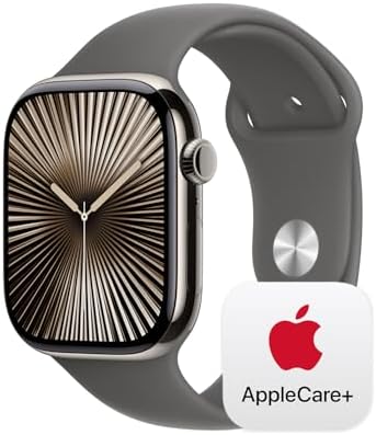 Apple Watch Series 10 (42 mm, GPS) con caja de aluminio plateado, con correa deportiva azul denim, S/M monitor de fitness, app de ECG, pantalla Retina siempre activa, impermeable