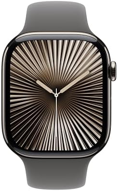 Apple Watch Series 10 (42 mm, GPS) con caja de aluminio plateado, con correa deportiva azul denim, S/M monitor de fitness, app de ECG, pantalla Retina siempre activa, impermeable