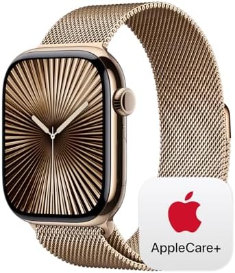 Apple Watch Series 10 (42 mm, GPS) con caja de aluminio plateado, con correa deportiva azul denim, S/M monitor de fitness, app de ECG, pantalla Retina siempre activa, impermeable