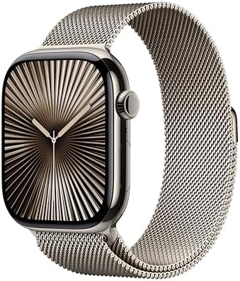 Apple Watch Series 10 (42 mm, GPS) con caja de aluminio plateado, con correa deportiva azul denim, S/M monitor de fitness, app de ECG, pantalla Retina siempre activa, impermeable