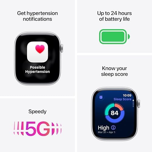 Apple Watch Series 11  GPS   Cellular 42mm  Smartwatch with Space Gray Aluminum Case with Black Sport Band   S/M  Sleep Score  Fitness Tracker  Health Monitoring  Always On Display  Water Resistant