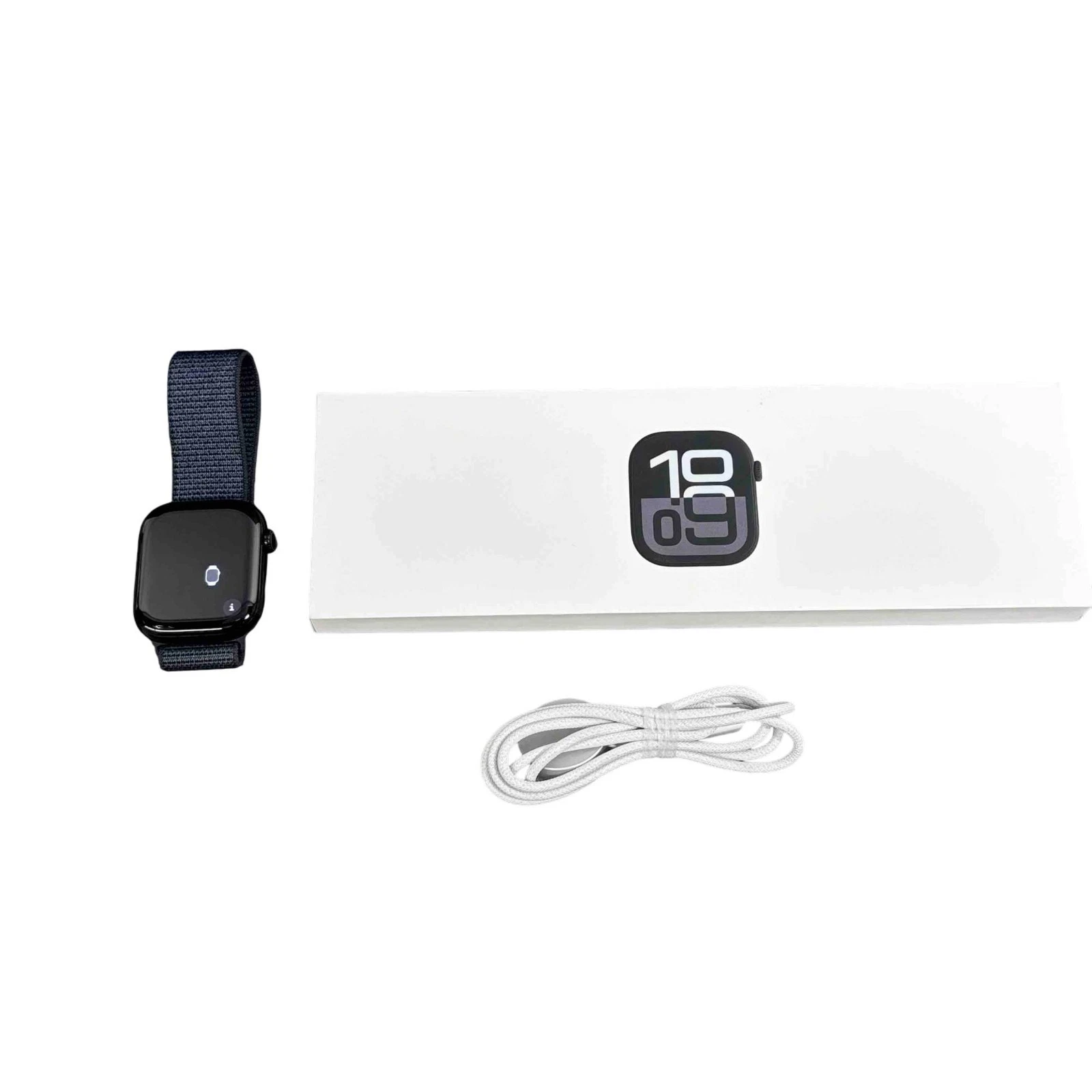 Apple Watch Series 10 46mm GPS Jet Black w/ Ink Sport Loop MWWR3LW/A