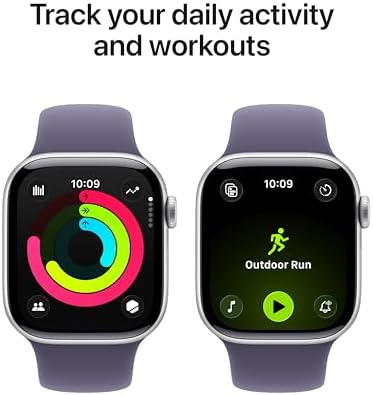 Apple Reloj inteligente de la serie 11 [GPS de 1.654 in] con caja de aluminio oro rosa con banda deportiva color rubor claro - S/M. Puntuación de sueño, rastreador de fitness, monitoreo de salud