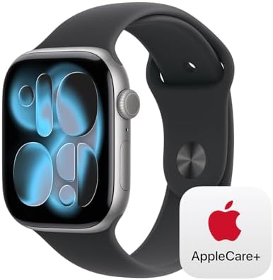 Apple Reloj inteligente de la serie 11 [GPS de 1.654 in] con caja de aluminio oro rosa con banda deportiva color rubor claro - S/M. Puntuación de sueño, rastreador de fitness, monitoreo de salud