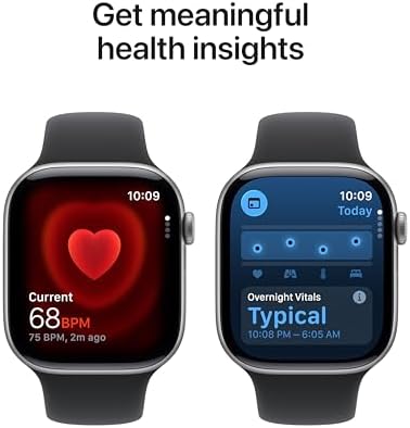 Apple Reloj inteligente de la serie 11 [GPS de 1.654 in] con caja de aluminio oro rosa con banda deportiva color rubor claro - S/M. Puntuación de sueño, rastreador de fitness, monitoreo de salud