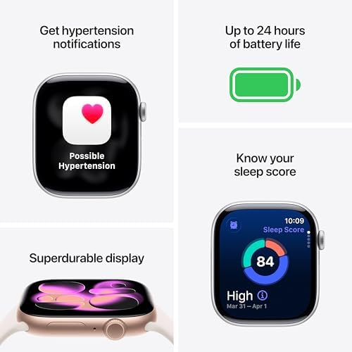Apple Watch Series 11  GPS 46mm  Smartwatch with Silver Aluminum Case with Purple Fog Sport Band   M/L  Sleep Score  Fitness Tracker  Health Monitoring  Always On Display  Water Resistant