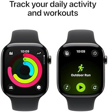 Apple Watch Series 11  GPS   Cellular 46mm  Smartwatch with Jet Black Aluminum Case with Black Sport Band   M/L  Sleep Score  Fitness Tracker  Health Monitoring  Always On Display  Water Resistant