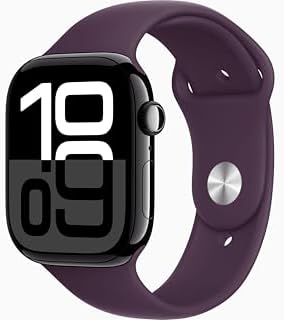 Apple Watch Series 10  GPS  46mm    Jet Black Aluminum Case with Black Sport Band  M/L  Renewed 