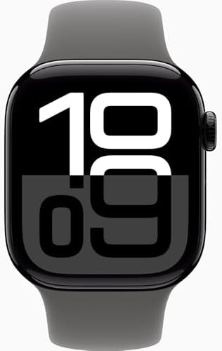 Apple Watch Series 10  GPS  46mm    Jet Black Aluminum Case with Black Sport Band  M/L  Renewed 