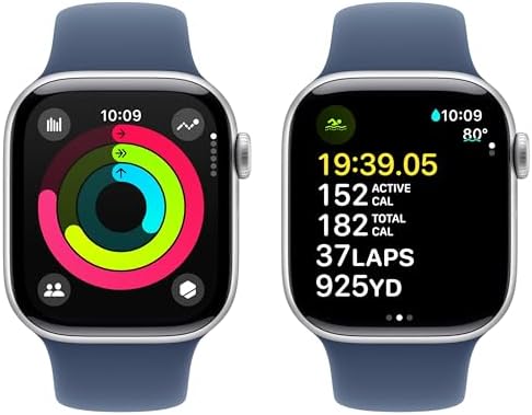 Apple Watch Series 10  GPS  46mm    Jet Black Aluminum Case with Black Sport Band  M/L  Renewed 