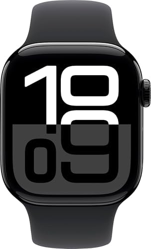 Apple Watch Series 10  GPS  46mm    Jet Black Aluminum Case with Black Sport Band  M/L  Renewed 