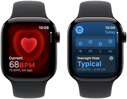 Apple Watch Series 10  GPS  46mm    Jet Black Aluminum Case with Black Sport Band  M/L  Renewed 