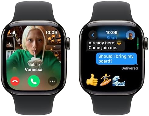 Apple Watch Series 10  GPS  46mm    Jet Black Aluminum Case with Black Sport Band  M/L  Renewed 