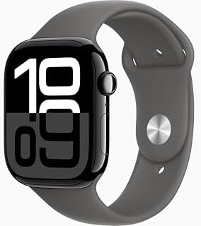 Apple Watch Series 10  GPS  46mm    Jet Black Aluminum Case with Black Sport Band  M/L  Renewed 