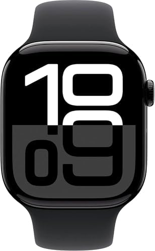 Apple Watch Series 10  GPS  46mm    Jet Black Aluminum Case with Black Sport Band  M/L  Renewed 