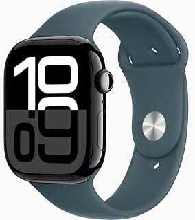 Apple Watch Series 10  GPS  46mm    Jet Black Aluminum Case with Black Sport Band  M/L  Renewed 