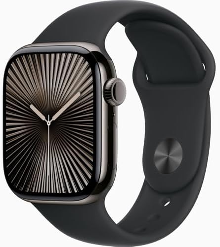 Apple Watch Series 10  GPS  46mm    Jet Black Aluminum Case with Black Sport Band  M/L  Renewed 