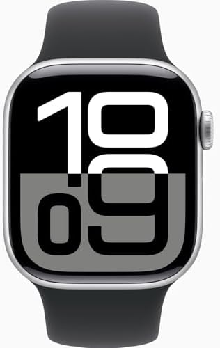 Apple Watch Series 10  GPS  46mm    Jet Black Aluminum Case with Black Sport Band  M/L  Renewed 