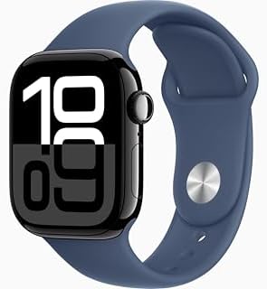Apple Watch Series 10  GPS  46mm    Jet Black Aluminum Case with Black Sport Band  M/L  Renewed 