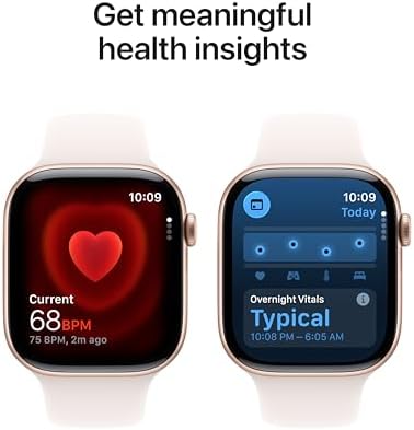 Apple Watch Series 11  GPS 42mm  Smartwatch with Rose Gold Aluminum Case with Light Blush Sport Band   S/M  Sleep Score  Fitness Tracker  Health Monitoring  Always On Display  Water Resistant