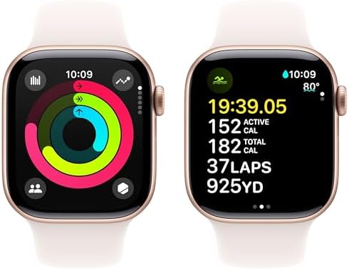 Apple Watch Series 10  GPS  42mm    Rose Gold Aluminum Case with Light Blush Sport Band  S/M  Renewed