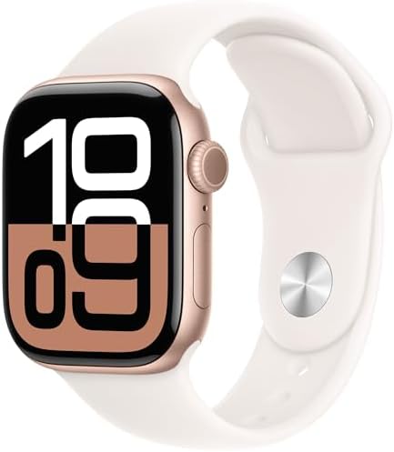 Apple Watch Series 10  GPS  42mm    Rose Gold Aluminum Case with Light Blush Sport Band  S/M  Renewed