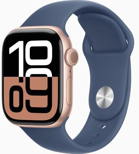 Apple Watch Series 10  GPS  42mm    Rose Gold Aluminum Case with Light Blush Sport Band  S/M  Renewed