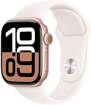 Apple Watch Series 10  GPS  42mm    Rose Gold Aluminum Case with Light Blush Sport Band  S/M  Renewed