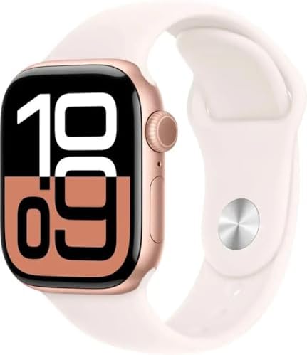Apple Watch Series 10  GPS  42mm    Rose Gold Aluminum Case with Light Blush Sport Band  S/M  Renewed