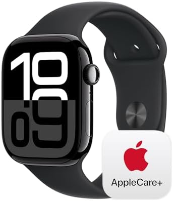Apple Watch Series 10  GPS 46mm case  Smartwatch with Jet Black Aluminum Case with Black Sport Band   M/L  Fitness Tracker  ECG App  Always On Retina Display  Water Resistant