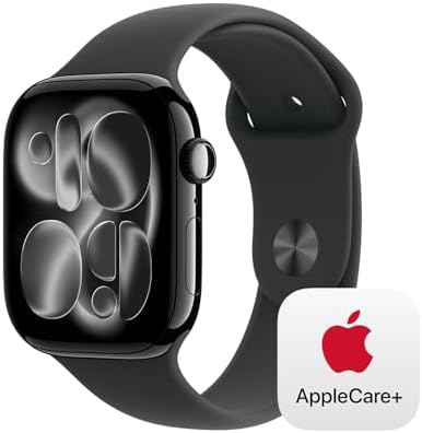 Apple Watch Series 11  GPS 42mm  Smartwatch with Jet Black Aluminum Case with Black Sport Band   S/M  Sleep Score  Fitness Tracker  Health Monitoring  Always On Display  Water Resistant