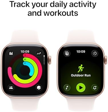 Apple Watch Series 11  GPS 46mm  Smartwatch with Rose Gold Aluminum Case with Light Blush Sport Band   S/M  Sleep Score  Fitness Tracker  Health Monitoring  Always On Display  Water Resistant
