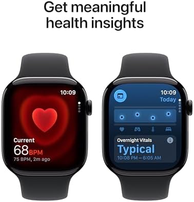 Apple Watch Series 11  GPS 46mm  Smartwatch with Jet Black Aluminum Case with Black Sport Band   M/L  Sleep Score  Fitness Tracker  Health Monitoring  Always On Display  Water Resistant