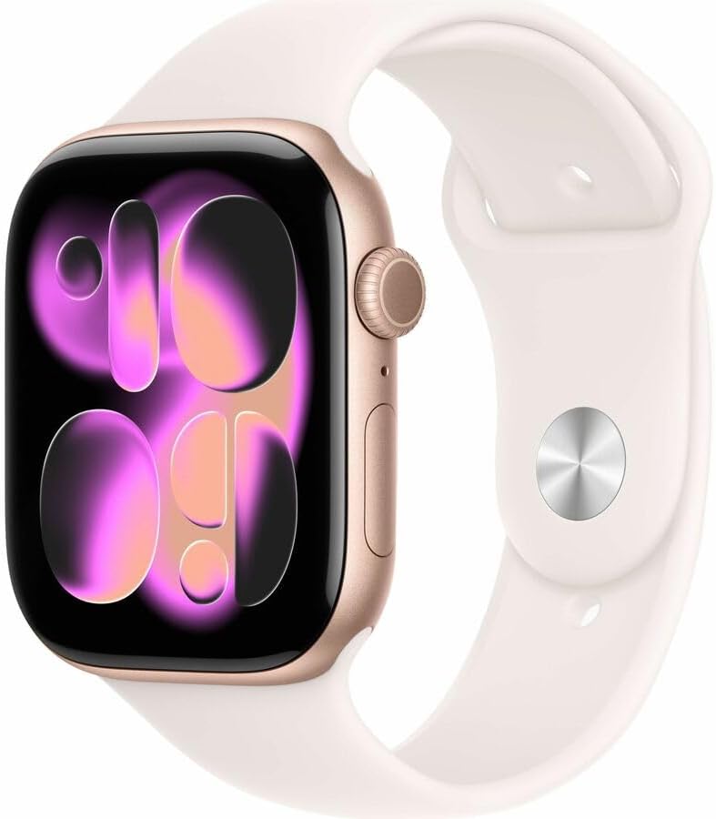 Apple Watch Series 11  GPS   Cellular 46mm  Smartwatch with Rose Gold Aluminum Case w Light Blush Sport Band   M/L  Sleep Score  Fitness Tracker  Health Monitoring  Always On Display  Water Resistant