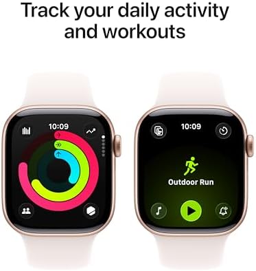 Apple Watch Series 11  GPS 42mm  Smartwatch with Rose Gold Aluminum Case with Light Blush Sport Band   S/M  Sleep Score  Fitness Tracker  Health Monitoring  Always On Display  Water Resistant